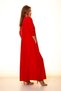 Women's Large Size Pocketed Orange Brick Color Long Dress A3-4041 - 5