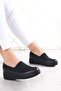 Rebecca Black Genuine Cowhide Leather Front Face Stretch Wedge Heeled Shoes 4 Cm. - 2