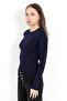 Women's Navy Blue 100% Polyamide Stretchy Crew Neck Knitwear Body - 2002 - 2