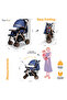 Wilder Lightweight Compact Travel Stroller Collapsible Large Storage.Blue - 3