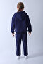 Quilted Pockets Navy Blue Children's Trousers Sweatpants - 5