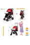 Wilder Lightweight Compact Travel Stroller Collapsible Large Storage.Red - 3