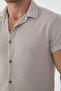 Men's Short Sleeve Slim Fit Slim Fit Shirt Collar Gray Shirt and Pipe Leg Pants Bottom Top Set - 4