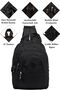 Black Unisex Crinkle Fabric Multi-Compartment Backpack Daily Multi-Pocket Water Resistant - 2