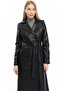 Long Leather Trench Coat with Double Pockets - 2