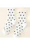 4 Pairs Women's Black Heart Patterned White Tennis Socks Women's Heart Socks