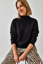 Women's Black Turtleneck Knitwear Sweater 20246916