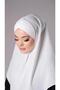 Cream Practical Ready Interlocking Hijab Scarf Aerobin Fabric Cross Hijab 2307_40 - 4
