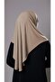 وشاح حجاب عملي جاهز من القهوة الحليبية مصنوع من قماش ساندي بفتحة عادية Hijab 2310_26 - 4
