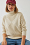 Women's Ecru Turtleneck Knitwear Sweater 20246916 - 2