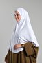 White Practical Ready Snap Hijab Scarf Viscose Practical Prayer Cover 2201_42 - 2