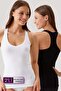 Economic Pack of 2 Black-white 1008 Racerback - Sports Cotton Undershirt