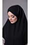 Black Practical Ready Interlocking Hijab Scarf Aerobin Fabric Cross Hijab 2307_01 - 3