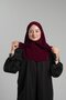 Burgundy Practical Ready-To-Wear Hijab Scarf Sandy Pleated Hijab with Snap Fasteners on the Back 2406_16 - 4