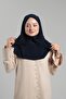 Navy Blue Practical Ready-Made Pleated Hijab Scarf - Sandy Hijab with Back Snaps 2406_02 - 2