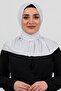 White Practical Ready-made Interlocking Hijab Scarf Sandy Fabric with Snaps at the Back 2101_42
