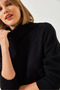 Women's Black Turtleneck Knitwear Sweater 20246916 - 2
