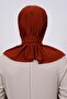 Tile Practical Ready-made Interlaced Hijab Scarf Sandy Fabric With Snaps at the Back 2101_05 - 3
