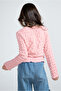 Girls' Texture Print Long Sleeve Blouse – Cream and Pink Color - 2