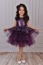 Girl's Sequin Tulle Evening Dress Purple - 3