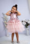 Girl's Sequin Tulle Dress Powder - 3
