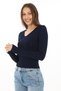V-Neck Slim Fit T-Shirt-Navy - 4