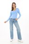 V-Neck Slim Fit T-Shirt-Blue - 3