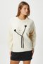 Women's Miranda Floral Detail Ecru Knitwear Sweater - 7