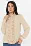 Ruffle Detail Judge Collar Long Sleeve Shirt - 4