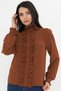 Ruffle Detail Judge Collar Long Sleeve Shirt - 6