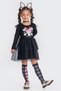Kuromi Girl's Long Sleeve Dress with Tulle Skirt - Black - 5