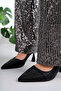 Starlight Model Women's Black Shiny Evening Dress Pointed Toe Stiletto Heels - 5