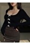 Ribbed Knots Crop with Bow - 2