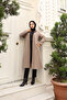 Hooded Zippered Pocket Cashew Coat