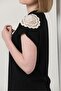Black T-Shirt with Ruched Shoulders |   D2532 - 4