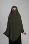 Khaki Practical Instant Snap Hijab Scarf Crepe Lace up Souffle Hijab 2313_09 - 3