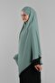 Mint Green Practical Ready-To-Wear Hijab Scarf with Crepe Laces and Soufflé Hijab 2313_13 - 3