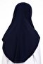 Navy Blue Practical Ready-made Young Hijab Bonnet Sandy Fabric Plain Hijab 2312_02 - 4