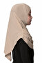 Beige Practical Ready-to-Plug Children's Hijab Bone Sandy Fabric Self-Bonnet 78_12 - 2