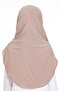 Milk Coffee Practical Ready-made Young Hijab Bonnet Sandy Fabric Plain Hijab 2312_26 - 4