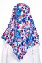 Indigo Practical Ready Snap Young Hijab Bonnet Jacquard Pattern Pleated Self Bonnet 2407_24 - 4