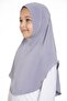 Gray Practical Ready-made Young Hijab Bonnet Sandy Fabric Plain Hijab 2312_15 - 4