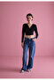 Women's V-Neck Black Long Sleeve Blouse - 3