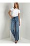 Women's Jeans Rhinestone High Waist Loose Palazzo Blue Jeans - 7