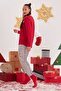 Red Camisole Buttoned Pajama Set - 2