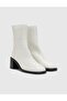 Genista Genuine Leather Women's White Heeled Boots