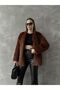 Coffee Plush Coat |   F1608 - 3