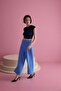 Women's Navy Blue Zero Sleeve Blouse with Tie Detail - 6