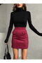 Pocketed Skirt - Burgundy |   F1572 - Burgundy - 3