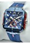 Men's Wristwatch with Navy Blue Silicone Cord Function